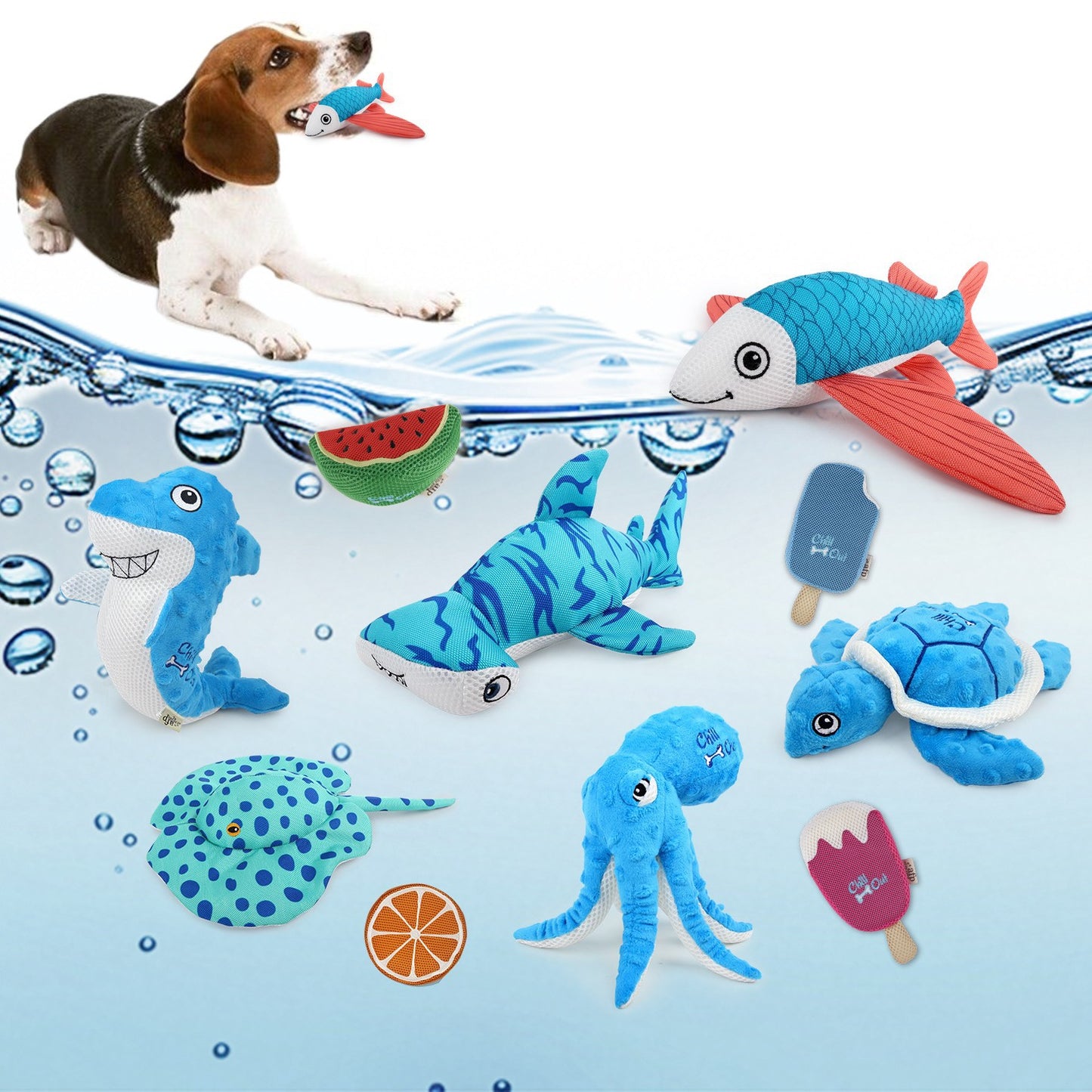Summer Pet Dog Hydration Chew Toy with Water Absorbing Sponge for Teeth Grinding