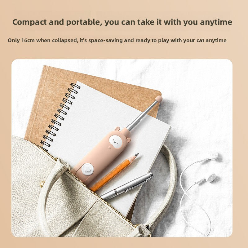 Infrared Laser Cat Teaser Wand with Detachable Feather Bell Interactive Cat Toys for Boredom and Exercise