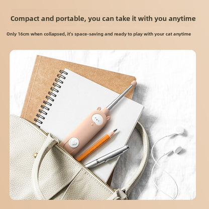 Infrared Laser Cat Teaser Wand with Detachable Feather Bell Interactive Cat Toys for Boredom and Exercise