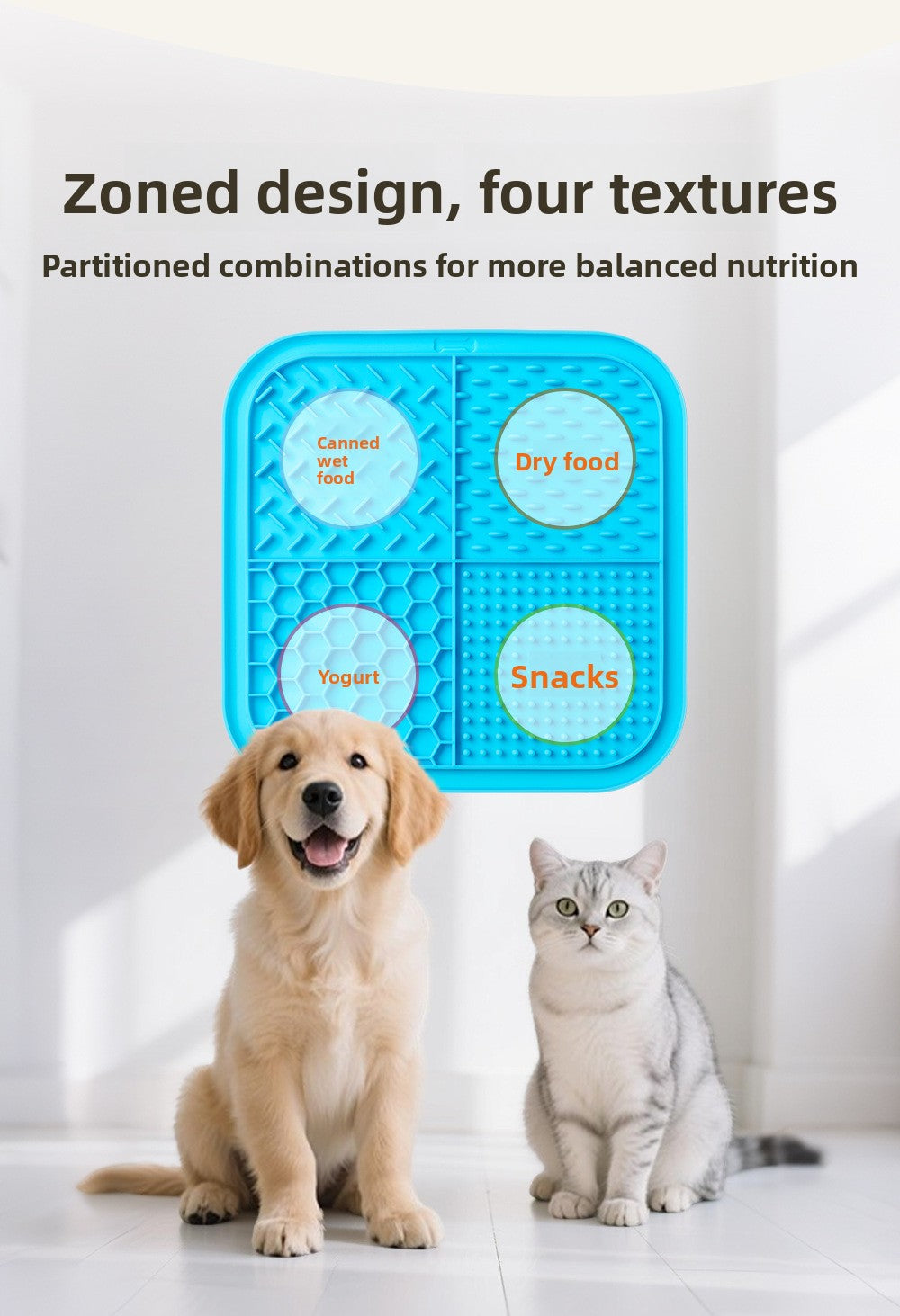 Slow Feeder Mat for Dogs and Cats with Strong Suction Cups Non Slip Licking Mat Large Pet Feeding Tool for Anxiety Relief and Mess Free Meals