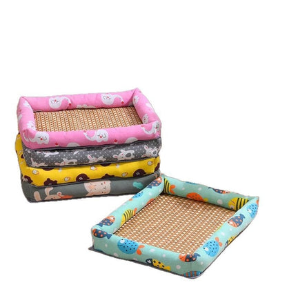 Pet Supplies Summer Cooling Mat Nest Rattan Woven Ice Bed for Cats Sleep
