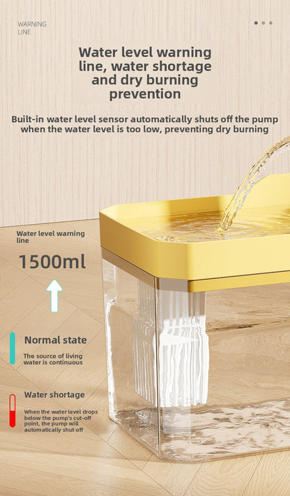 Automatic Cat Water Fountain 2L Large Capacity Smart Pet Water Dispenser with Filter for Fresh Circulating Water and Quiet Pump