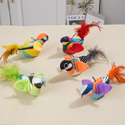 Pet play toy electric simulation bird plush catnip cat supplies