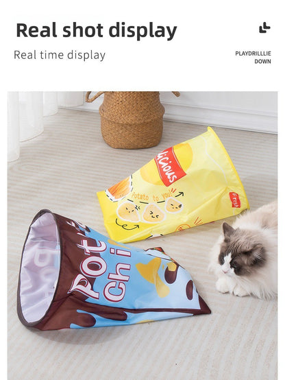 Drill Bag Cat Toy Combo Self Fun Foldable Tunnel Chew Ball Teasing Wand