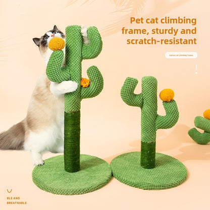 Pet Cactus Cat Climbing Tower with Sisal Scratching Posts Cat Playhouse Cat Tree Toy