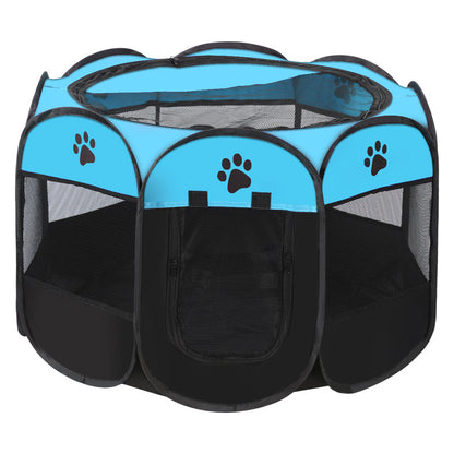 Octagonal Pet Playpen Pet Tent Oxford Cloth Scratch-Resistant Foldable Dog Cage Dog Cat Delivery Room Dog House Cat House