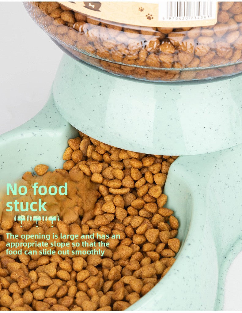 Large Capacity 3.8L Automatic Pet Feeder Dog Waterer Bowl Wheat Straw Eco Friendly Pet Supplies