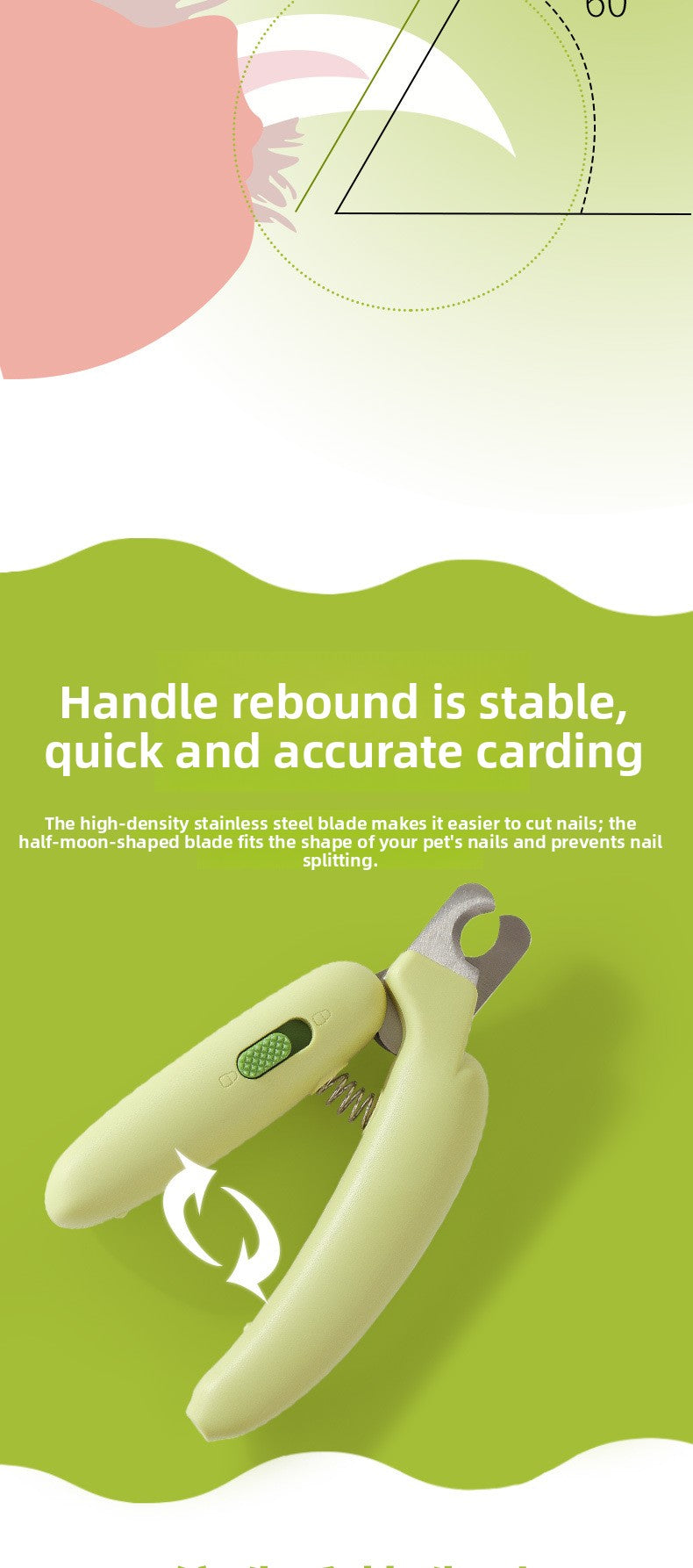 Banana Style Magic Nail Clipper for Cats Dogs Rabbits Anti Bleeding