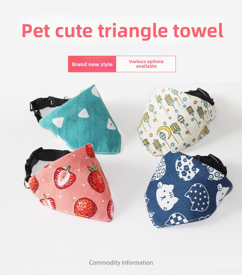 Pet Triangle Scarf Dog Scarf Cat Collar Christmas Small Dog Bib Japanese Style Cute Sweet Style