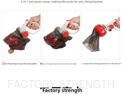 Pet Waste Picker Portable Dog Poop Picker with Trash Bag Pet Waste Clip