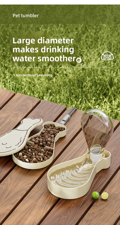 Portable Pet Travel Water Bottle and Food Container Double Layer Dog Cat Outdoor Feeder Leak Proof Dual Use Cup