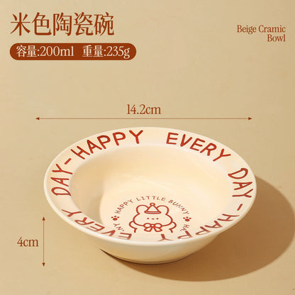 Ceramic Elevated Cat and Dog Food Bowl with Anti-Spill Design