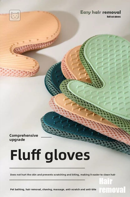 Pet Grooming Gloves Brush Dog Cat Shedding Hair Removal Cleaning Essential Supplies