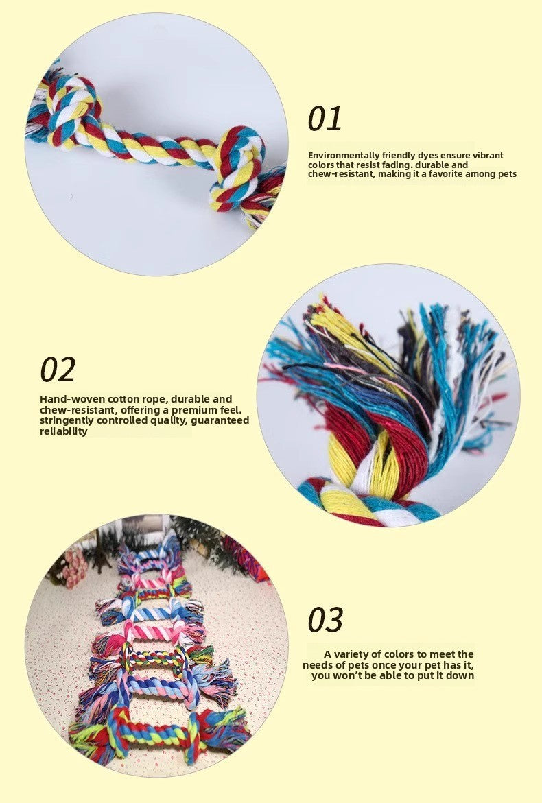 Interactive Dog Bite Pulling Rope Knot Toy for Medium to Large Puppies