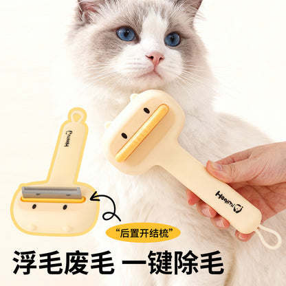 Magic Pet Hair Remover Comb Self Cleaning Cat Brush for Shedding Gentle Detangling and Massage Tool for Cats Dogs to Reduce Loose Fur and Mats