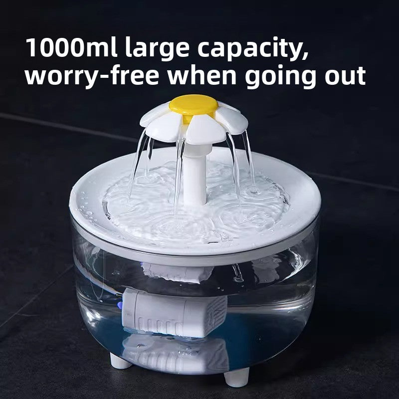 Silent Automatic Cat Water Dispenser Large Capacity Pet Fountain Anti Black Chin Bowl