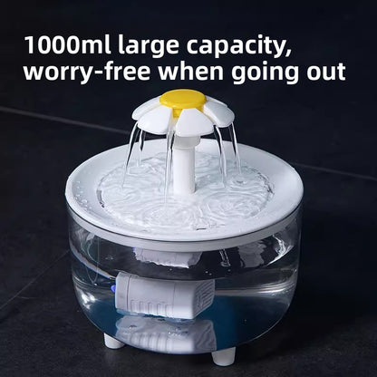 Silent Automatic Cat Water Dispenser Large Capacity Pet Fountain Anti Black Chin Bowl