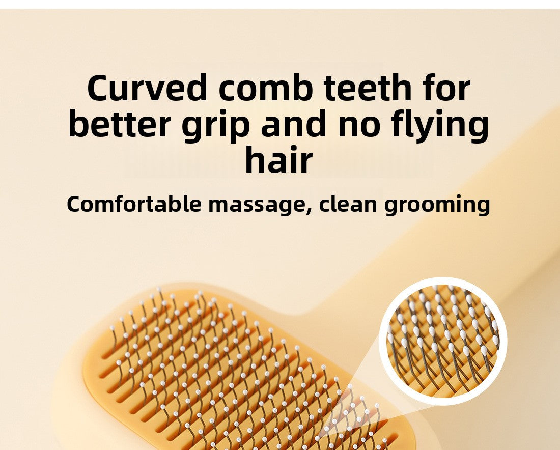 Magic Pet Hair Remover Comb Self Cleaning Cat Brush for Shedding Gentle Detangling and Massage Tool for Cats Dogs to Reduce Loose Fur and Mats