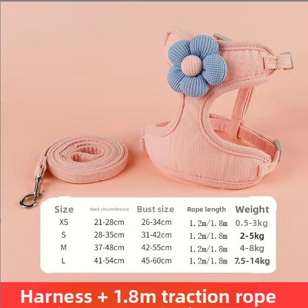 Small Dog Outdoor Walking Leash Vest Style Chest Harness for Teddy Bichon Pomeranian