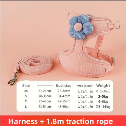 Small Dog Outdoor Walking Leash Vest Style Chest Harness for Teddy Bichon Pomeranian