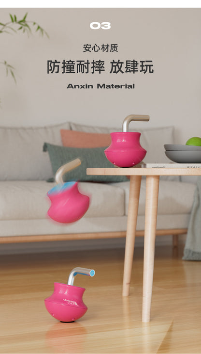 Interactive Cat Toys Laser Pointer Automatic Rotating Wand with Feather Teaser for Kittens Indoor Entertainment Exercise and Energy Consumption