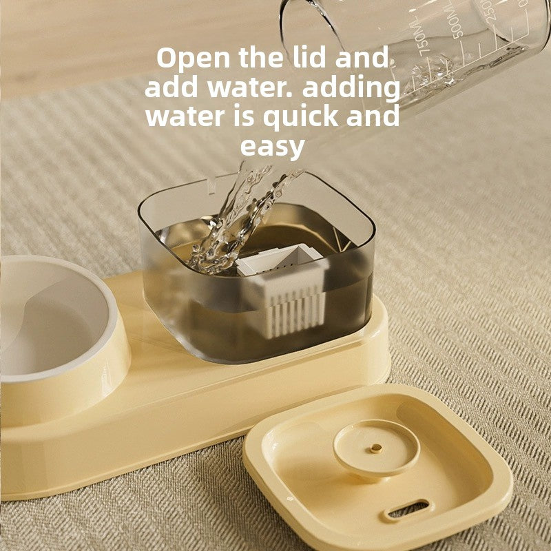 Anti Tip Electric Water Dispenser Cat Bowl with Large Capacity Integrated Circulating Food Water Fountain