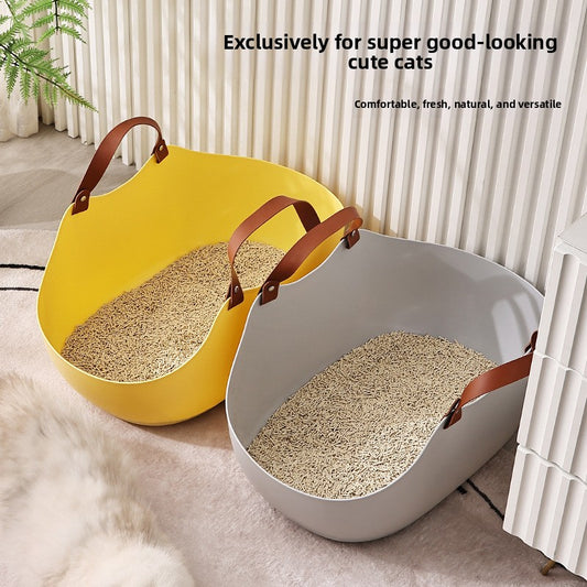 Creative Portable Open Design Large Cat Litter Box Cat Toilet Essential Supplies