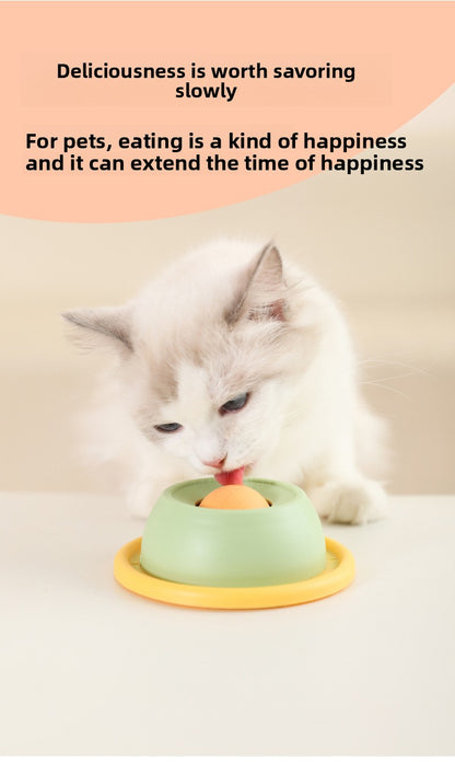 Interactive Cat Lick Mat Slow Feeder Toy for Boredom Relief Dental Care and Anti-Tip Self Entertainment with Cat Treats