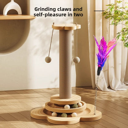 WearResistant Sisal Cat Scratching Post Board Toy for Vertical Climbing Boredom Relief