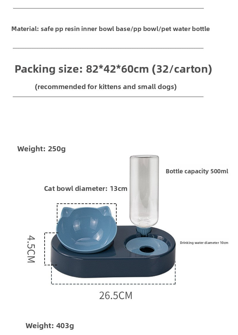 Slanted Neck Protection Automatic Water Refill Pet Bowl for Cats