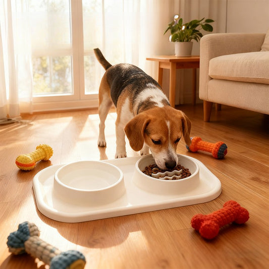 Pet Bowl Double Bowl Food Grade Silicone Cat and Dog Bowl Slow Food Bowl Slow Food Bowl Small Stainless Steel Dog Bowl Pet Supplies