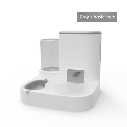 Anti-Tip Cat/Dog Feeder with Large Capacity Automatic Waterer, Ceramic/Stainless Steel Bowls