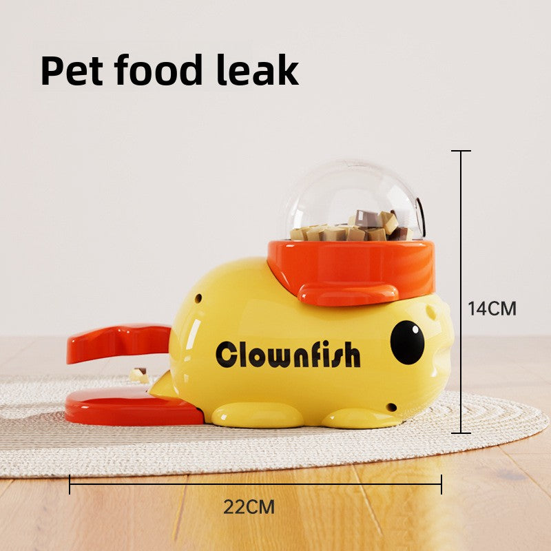 Cat Dog Self-Entertainment Toy: Small Yellow Duck Press-Type Feeder