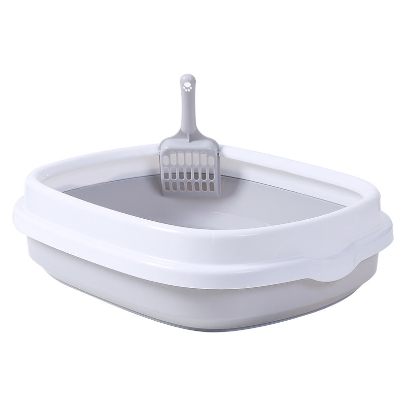 Pet Supplies Semi-Enclosed Cat Litter Box Durable Cat Litter Box with Cat Litter Scoop Cat Toilet