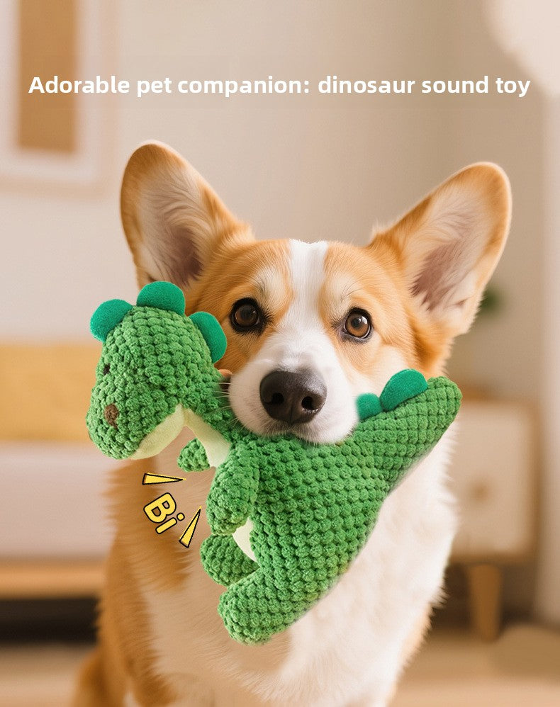 Durable Dinosaur Plush Dog Toy with Squeaker Interactive Chew Toy for Small Medium Dogs Tough Chewers Pet Supplies Puppy Teething