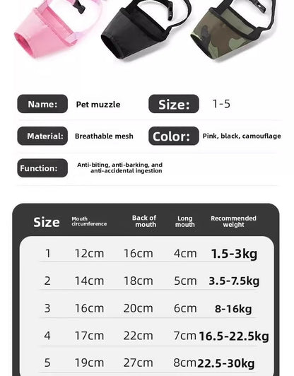 Effective Anti Bite Barking Dog Muzzle Fits Small Medium Large Dogs Teddy Golden Retriever