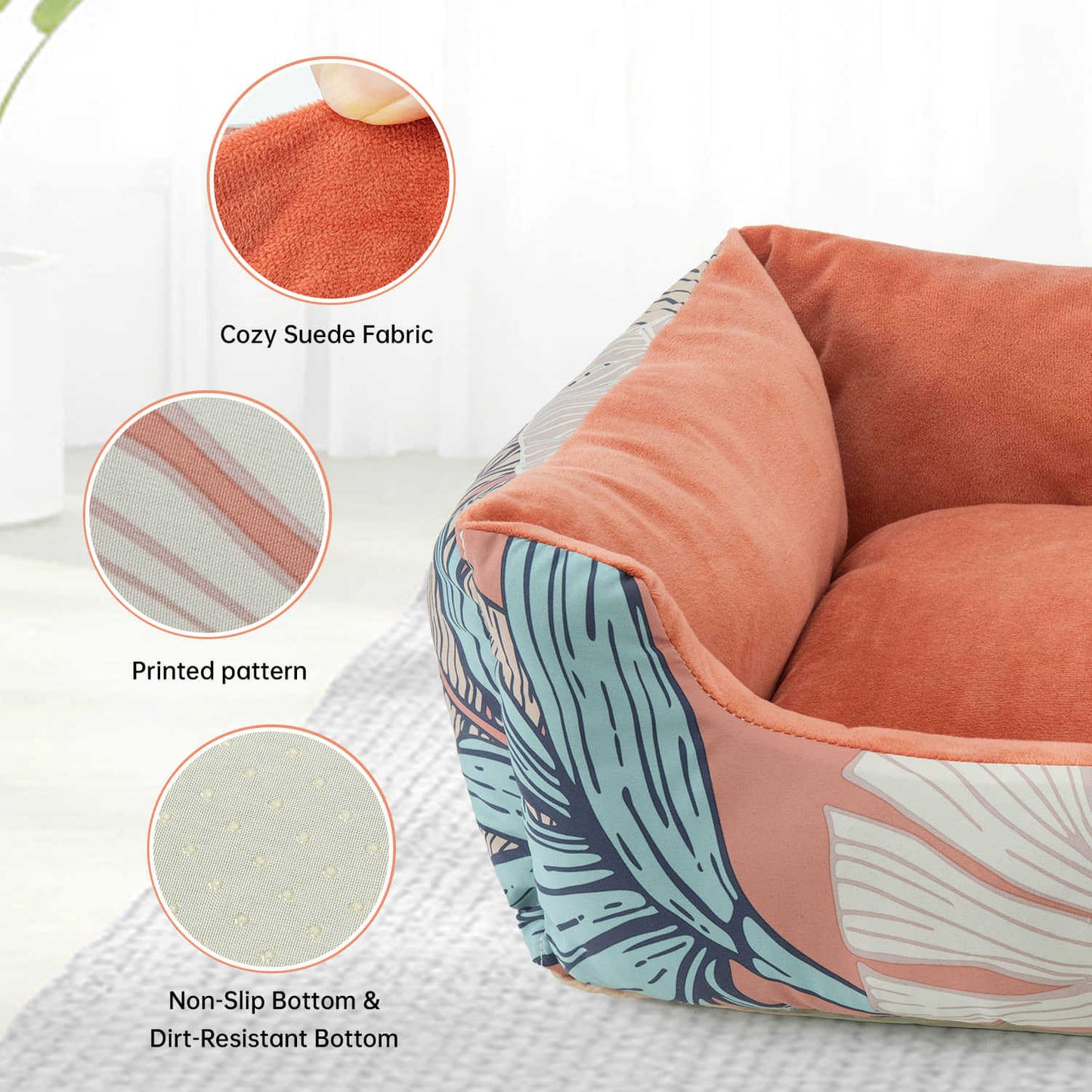 All-Season Soft Machine Washable Pet Bed for Cats Dogs Large Medium Small Non-Slip