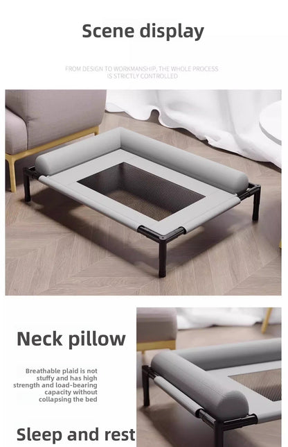 All Season Pet Camping Bed for Dogs and Cats Breathable Summer Cool Moisture Proof Detachable Washable Off Ground Small Med