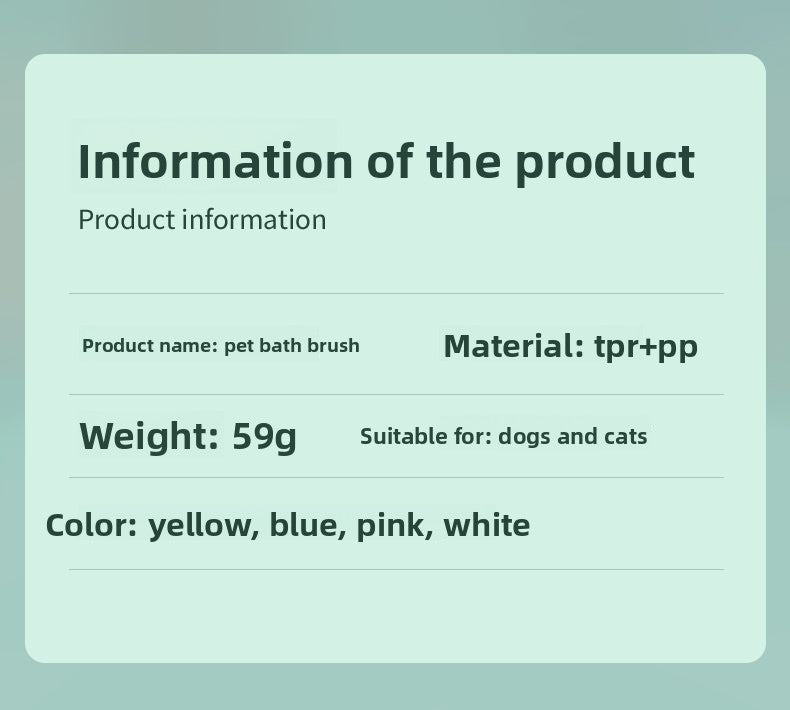 Professional Pet Grooming Brush for Bath Time Extra Large Size Cat Paw Massage Scrubber and Dog Bathing Brush