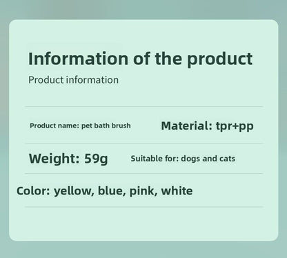 Professional Pet Grooming Brush for Bath Time Extra Large Size Cat Paw Massage Scrubber and Dog Bathing Brush