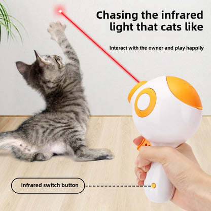 Pet Interactive Toy Dog Food Launcher Laser Cat Teaser Stick Multi-functional