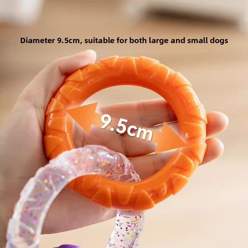 Pet Toy Dog HighValue Durable Chew ThreeLink Interactive Pull Ring