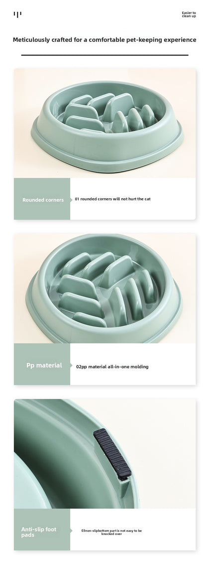 Dog Bowl Cat Bowl Slow Feeder Dog Anti-Choke Slow Feeder Food Bowl Large Capacity Feeder Non-Slip Anti-Tip Pet Bowl