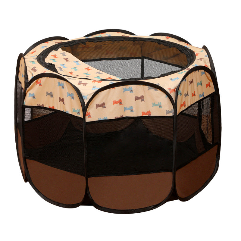 Octagonal Pet Playpen Pet Tent Oxford Cloth Scratch-Resistant Foldable Dog Cage Dog Cat Delivery Room Dog House Cat House