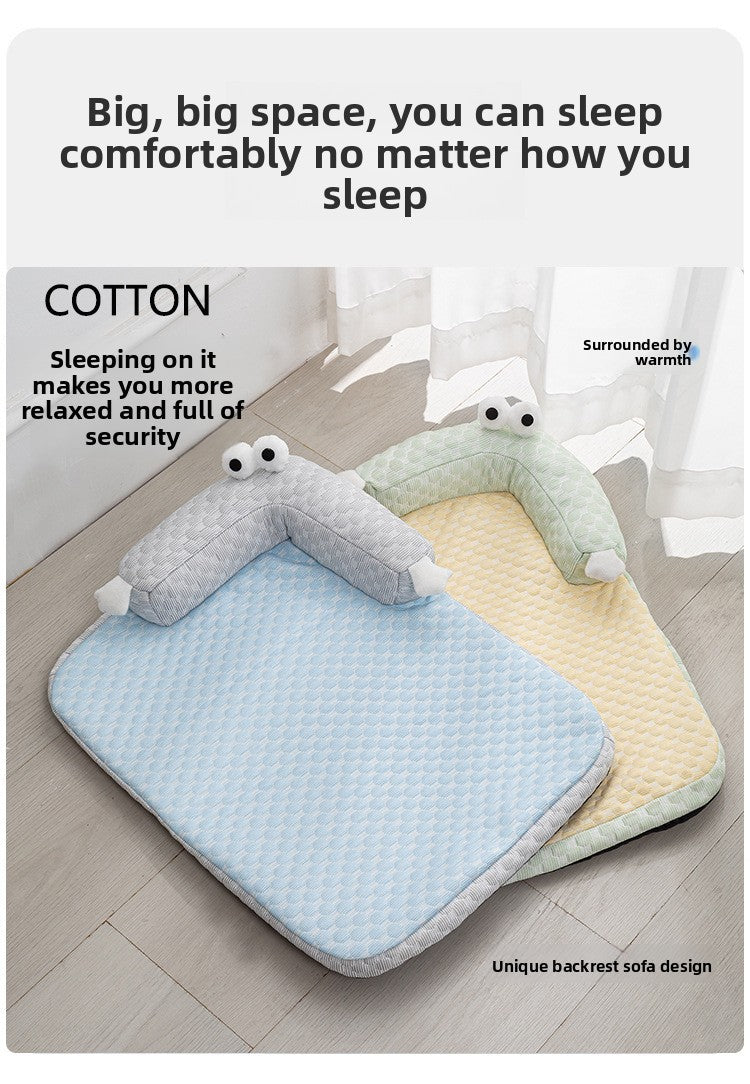 Breathable Cooling Dog Bed for Summer Big Eyed Monster Sofa Mat Small Dog Cat Nest Pet House Washable