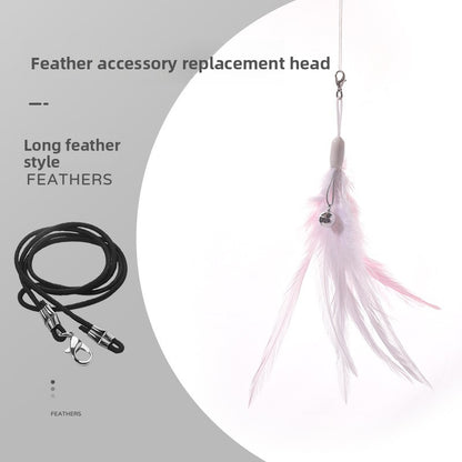 Infrared Laser Cat Teaser Wand with Detachable Feather Bell Interactive Cat Toys for Boredom and Exercise