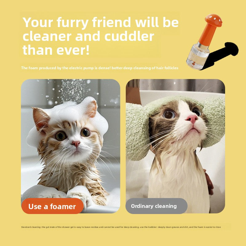Automatic Pet Bubble Bath Machine One Click Foam Shower Gel Dispenser for Dogs Cats Gentle Cleaning and Fun Bath Time