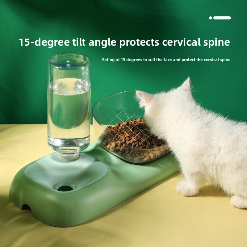 Dog Cat Automatic Refill Water Food Feeder Bowl Pet Supplies Dish Set