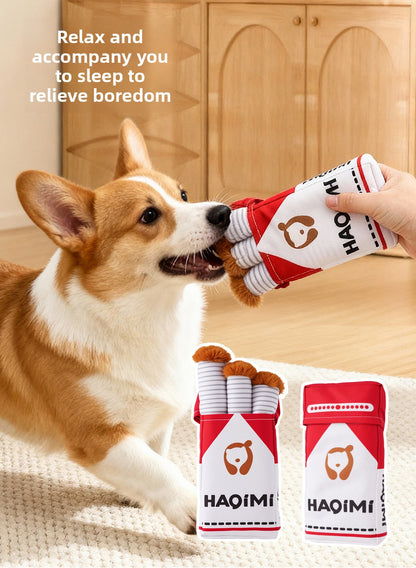 Dog Plush Sound Toy Imitation Cigarette Self-Entertainment Durable Chew Pet Supplies