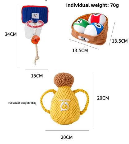 Durable Cotton Rope Dog Chew Toy with Squeaker Sound Interactive Plush Puppy Toys for Boredom Relief and Dental Health Pet Supplies